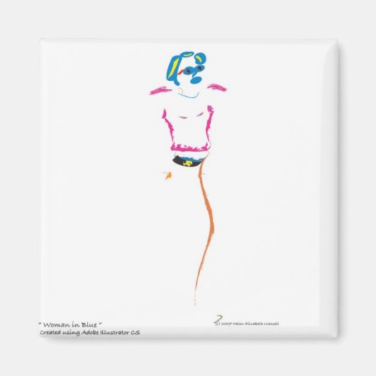 Aimant Femme en bleu (Devant)