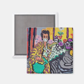 Aimant Femme en masque (Recto/Verso)