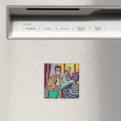 Aimant Femme en masque (In Situ (Lave-vaisselle))