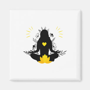 Aimant Femme en méditation Yoga Spiritualité Pleine consc