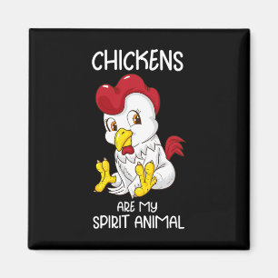 Aimant Femme esprit animal Poulet Éleveuse de poulets Coo