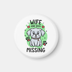 Aimant Femme et chien manquants