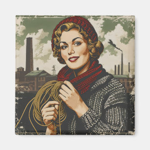 Aimant Femme et ligne Vintage