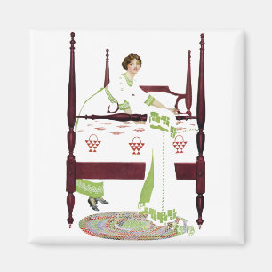 Aimant Femme et quatre affiche et édredons de Coles