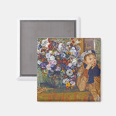 Aimant Femme et vase de fleurs, Edgar Degas (Recto/Verso)