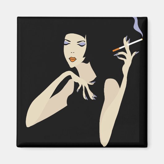 Aimant Femme fumeuse (Devant)