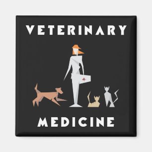 Aimant Femme géométrique de médecine vétérinaire