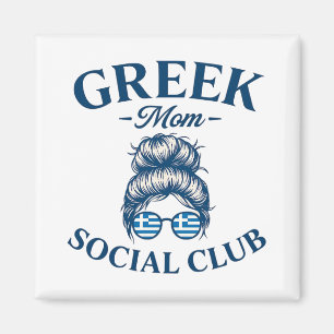 Aimant Femme Grec Maman Social Club Trendy Greek Mom