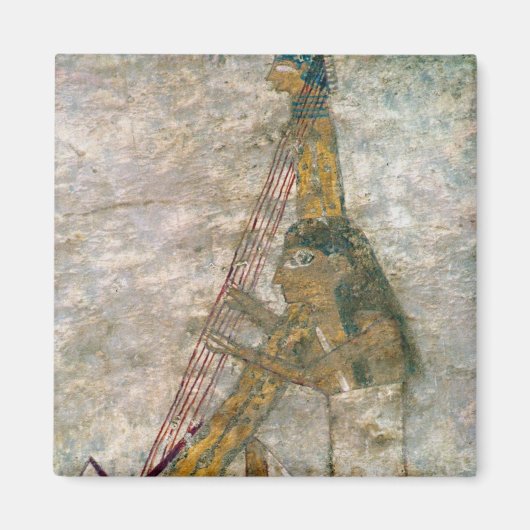 Aimant Femme jouant d'une harpe voûtée (Devant)