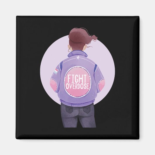Aimant Femme Lutter contre l'overdose violette surdose de (Devant)