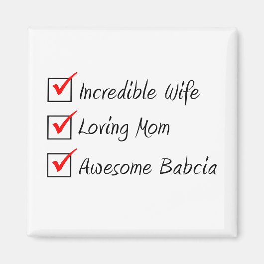 Aimant Femme maman Babcia femme polonaise (Devant)