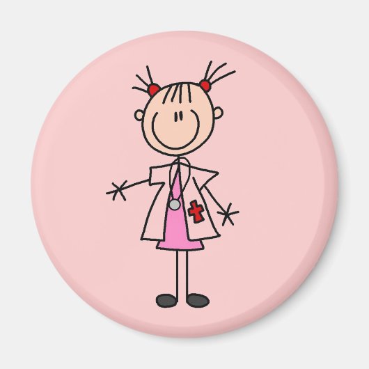 Aimant Femme Médecin Bâtonnet Figure (Devant)