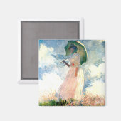 Aimant Femme Monet avec un parasol face à gauche (Recto/Verso)