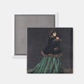 Aimant Femme Monet en robe verte (Recto/Verso)