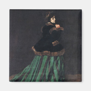 Aimant Femme Monet en robe verte