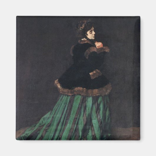 Aimant Femme Monet en robe verte (Devant)
