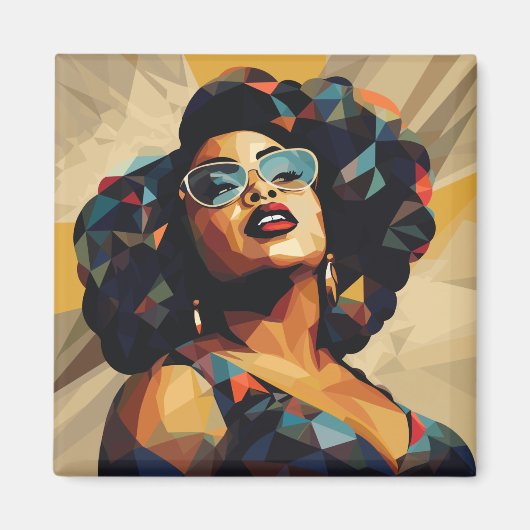 Aimant Femme noire : Artistérie cubiste (Devant)