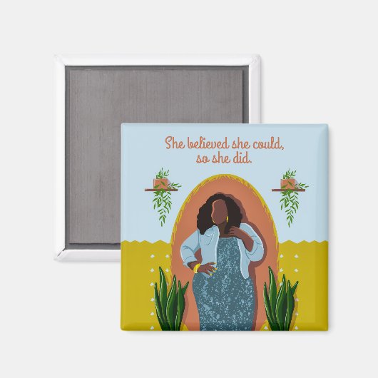 Aimant Femme Noire, Elle Croyait Qu'Elle Pouvait, Alors E (Recto/Verso)