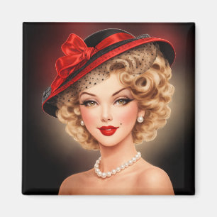 Aimant Femme Pin-Up Glamour Vintage