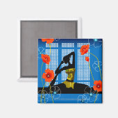 Aimant Femme pratiquant le yoga (Recto/Verso)