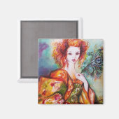 AIMANT FEMME ROMANTIQUE AVEC PEACOCK FEACOCK (Recto/Verso)