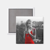 Aimant Femme rouge (Recto/Verso)