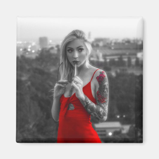 Aimant Femme rouge (Devant)