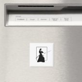 Aimant Femme Samurai guerrière avec épée (In Situ (Lave-vaisselle))