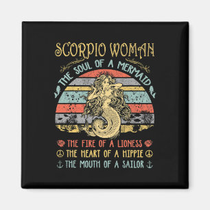 Aimant Femme Scorpion L'âme D'une Sirène Vintage Naissanc
