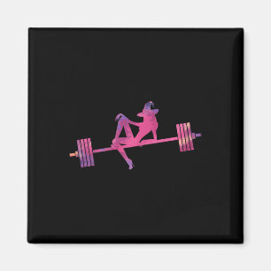Aimant Femme Sorcière haltère Halloween Salle de gym O