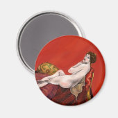 Aimant Femme sur Red Sofa (Recto/Verso)