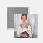 Aimant Femme tzigane avec bébé, Modigliani (Recto/Verso)