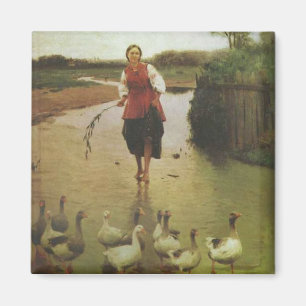 Aimant Femme ukrainienne avec des canards