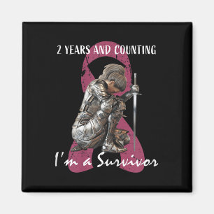 Aimant Femmes 2 ans sans cancer Rose Cadeaux de survivant