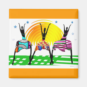 Aimant Femmes africaines joignant la danse d'appel