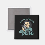 Aimant Femmes chats sans enfants Vote Kamala Harris 2024  (Recto/Verso)