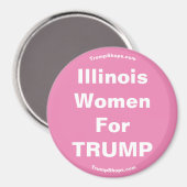Aimant Femmes de l'Illinois pour l'aimant rose TRUMP (Recto/Verso)