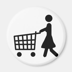 Aimant femmes faisant des courses de trolle noir