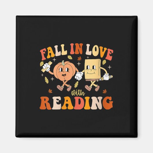 Aimant Femmes Groovy Tombez Amoureuses De La Lecture Than (Devant)