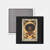 Aimant Femmes noires Afro Cheveux Noir Histoire Mois Taro (Recto/Verso)