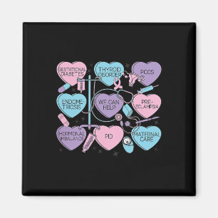 Aimant Femmes obstétrique Saint-Valentin infirmière Ob Gy