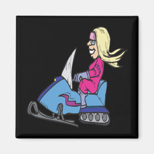 Aimant Femmes Snowmobiling