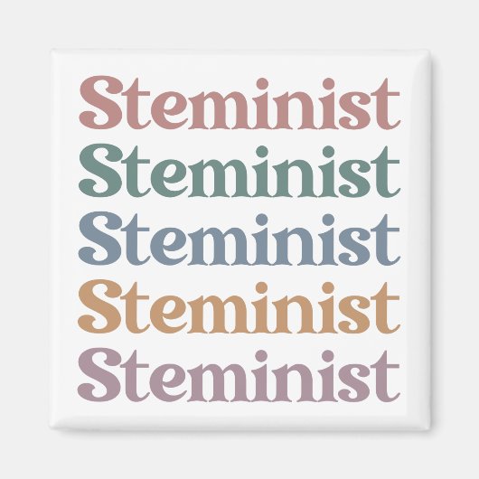 Aimant Femmes Stéménistes Rétro Dans STEM (Devant)
