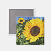 Aimant Fence painted de Sunflowers (Recto/Verso)