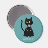 Aimant FENÊTRE BLANCHE Funny Black Cat Proposition d'aima (Recto/Verso)