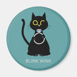 Aimant FENÊTRE BLANCHE Funny Black Cat Proposition d'aima