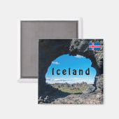 Aimant Fenêtre de lave à Dimmuborgir, région de Myvatn -  (Recto/Verso)