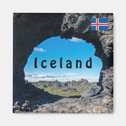 Aimant Fenêtre de lave à Dimmuborgir, région de Myvatn - (Devant)