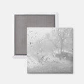 Aimant fenêtre de ville d'hiver (Recto/Verso)