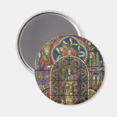 Aimant Fenêtre en verre de l'église, architecture Vintage (Recto/Verso)